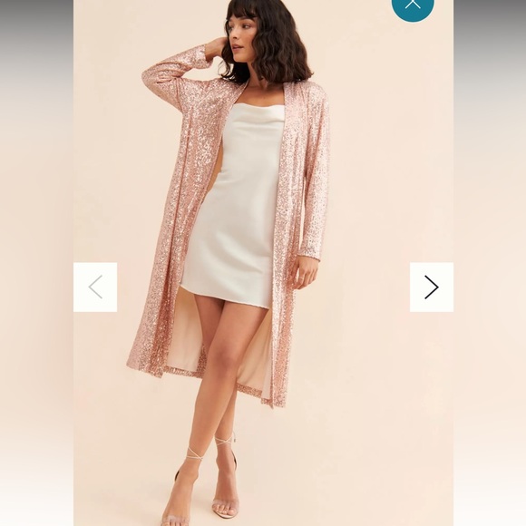 NWOT Anthropologie large rose sequin duster - Picture 3 of 13